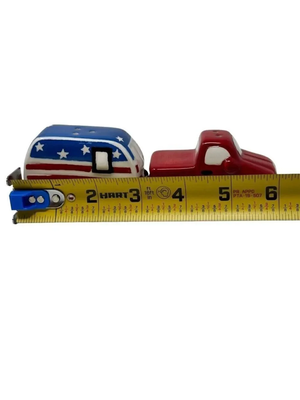 Red Truck Patriotic Summer July 4 Salt Pepper Shaker Set Camper Trailer NEW Blue